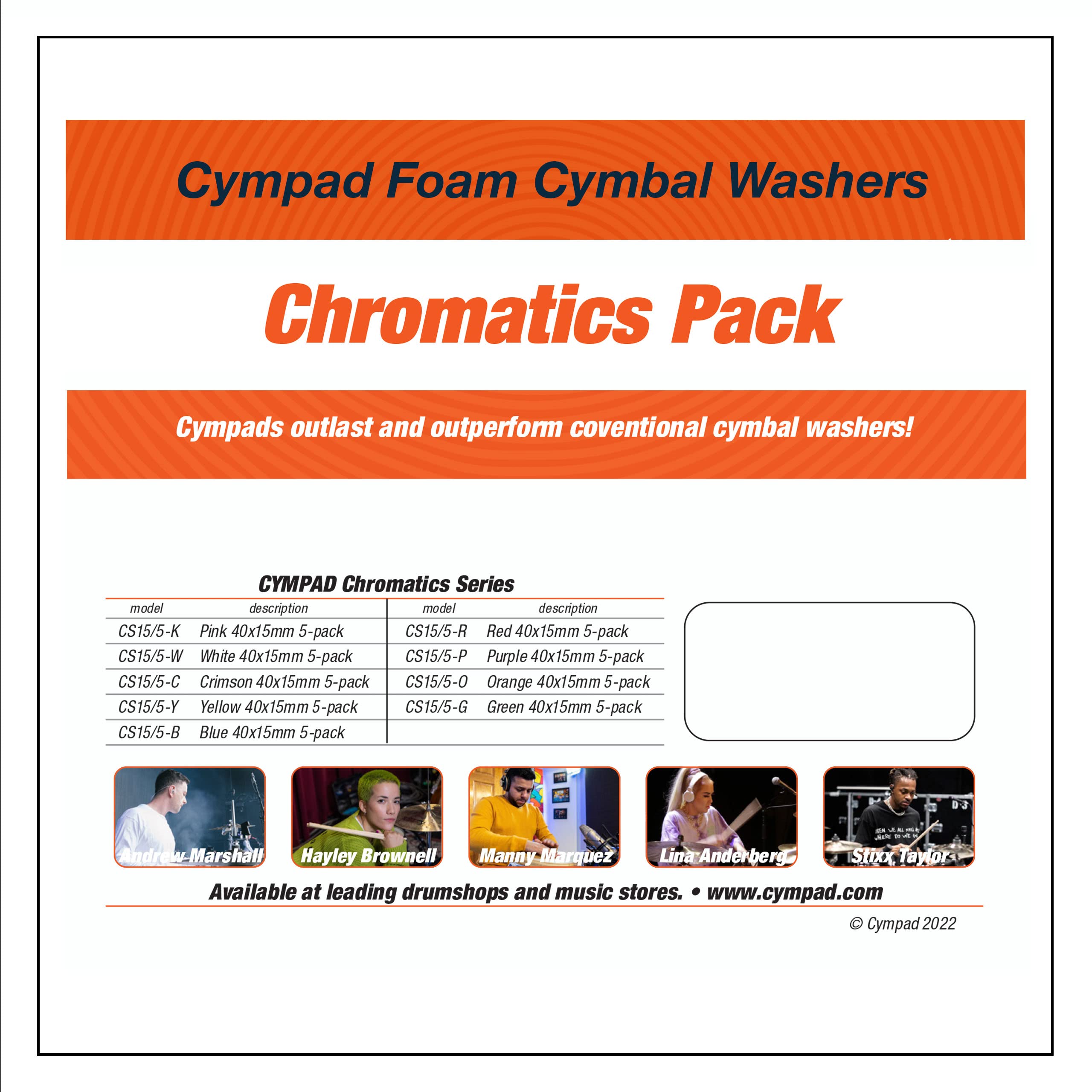 Cympad CS15/5-R Chromatics Cymbal Set 40/15mm, Red