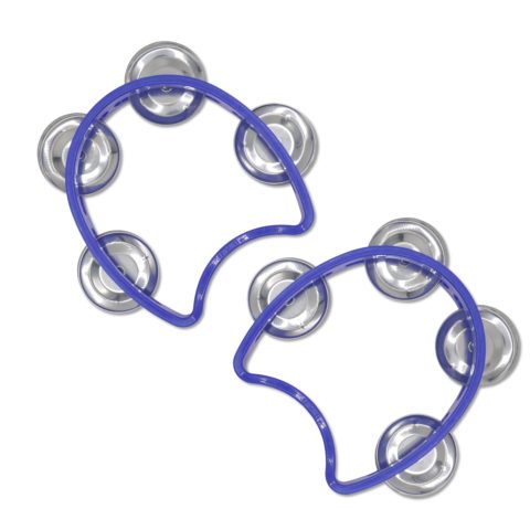 CashBeat 2-Pack Mini Tambourines, Half Moon Handheld with Jingle Bells