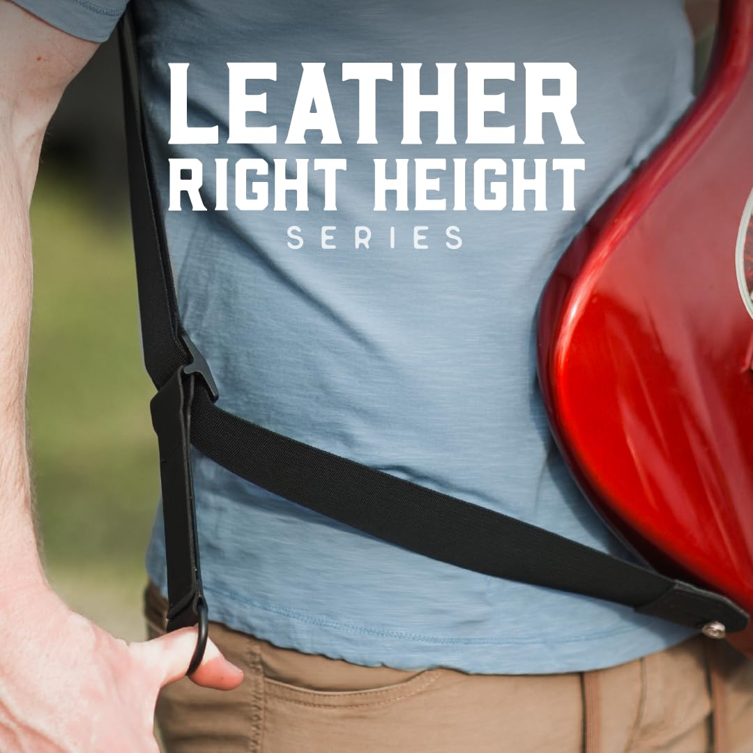 Levy’s Leathers Right Height Guitar Strap with RipChord Quick Adjustment Technology, 3″ Wide Ergonomic Padded Leather, Cream (MRHSS-CRM)