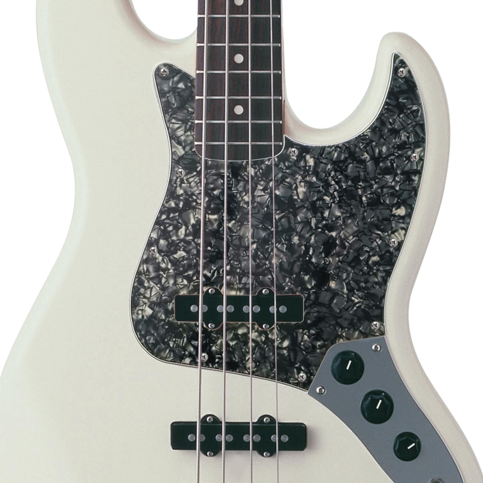 Phrilam 10-Hole Jazz Bass Pickguard for Fender 4 String, Black Pearl 4Ply