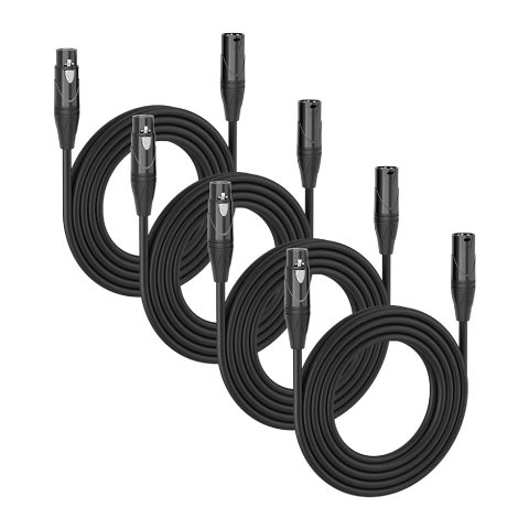 MFL. Flexible DMX Cable 15 ft 3 Pin Signal XLR Male to Female Cable Wire for Stage Lighting DJ Lights, 1 Pack