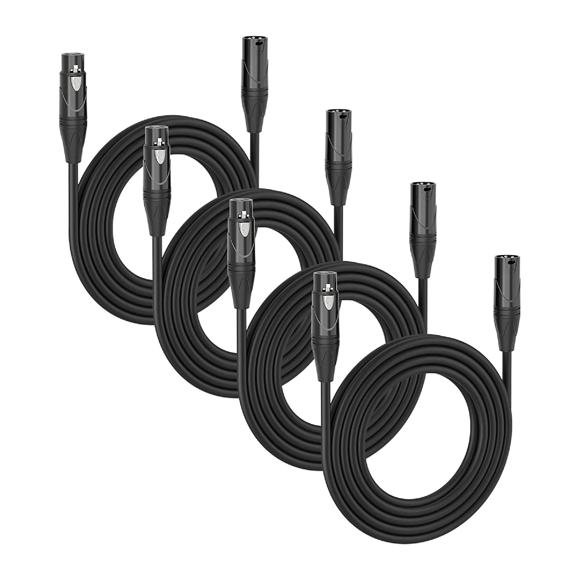 MFL. Flexible DMX Cable 15 ft 3 Pin Signal XLR Male to Female Cable Wire for Stage Lighting DJ Lights, 1 Pack
