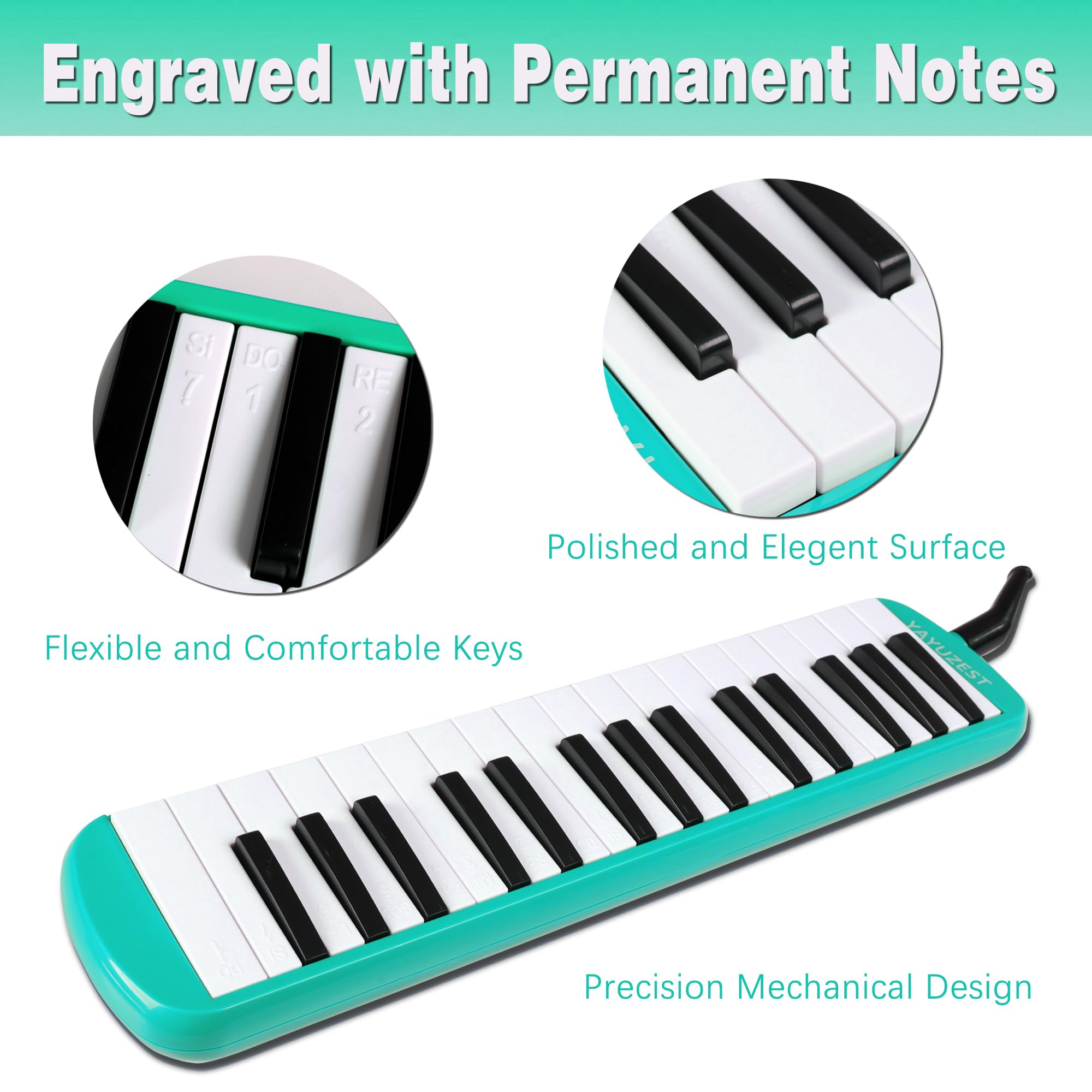 YAYUZEST 32 Keys Melodica Instrument Soprano Air Piano Keyboard Pianica