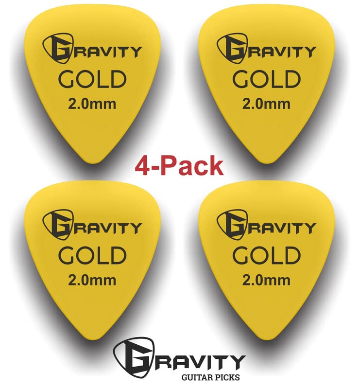 Gravity Gold Series Guitar Picks – Perfect For Beginners & Professionals | Pack of 4
