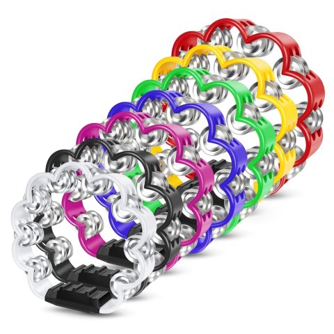 Flexzion Flower Tambourine – 8 Inch Handheld Percussion Instrument w/Metal Jingles & Ergonomic Grip – Compact Tambourine for Adults, Worship, Parties & Musical Performances (Pink)
