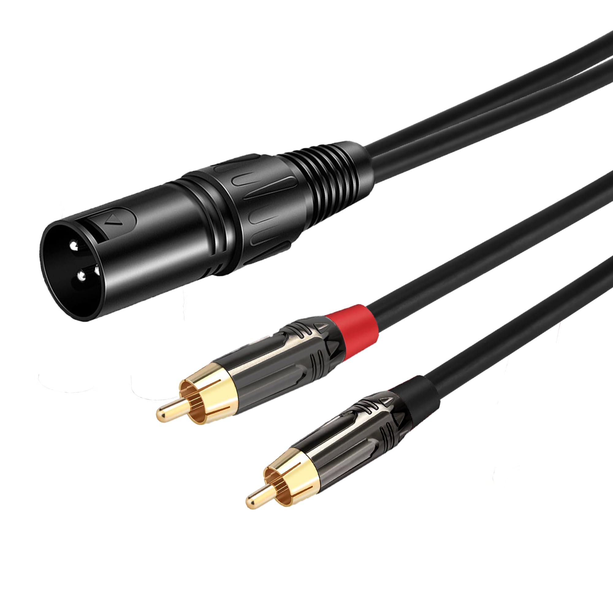 RedYutou XLR to RCA Adapter Cable 3-pin XLR Male to Dual RCA Male Audio Cable Connector (3FT) Black