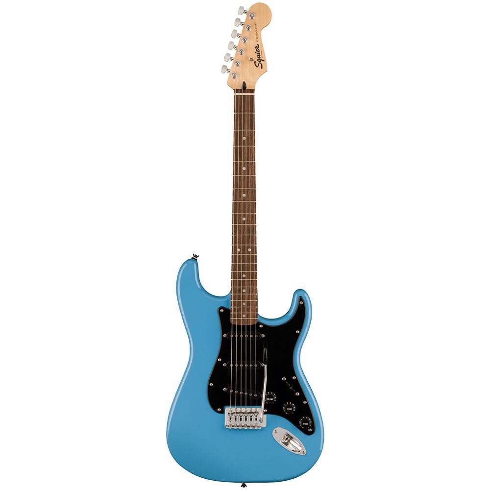 Squire Sonic Stratocaster Electric Guitar, California Blue, Laurel Fingerboard, Black Pickguard