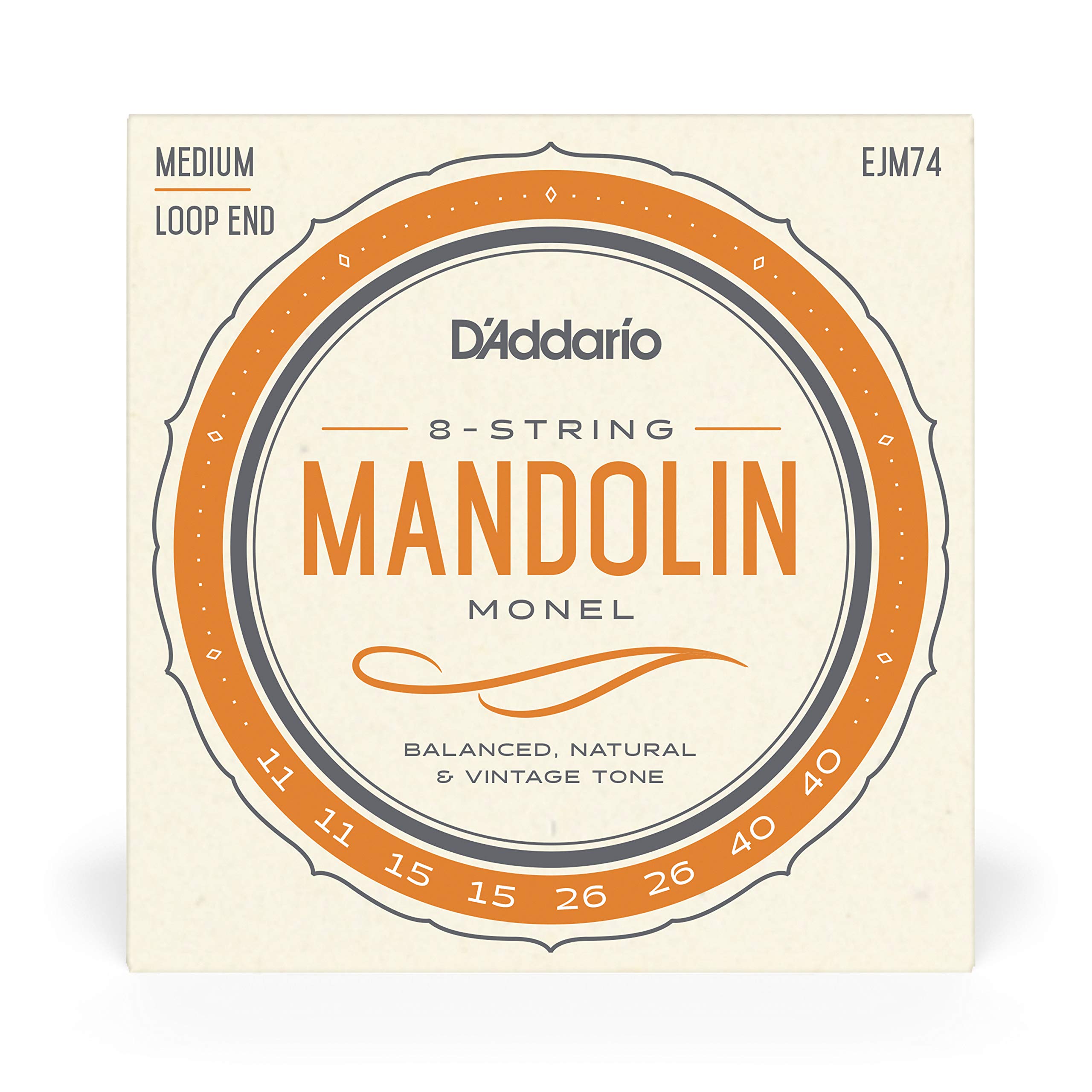 D’Addario EJM74 Mandolin Monel Set, Medium, 11-40 ()