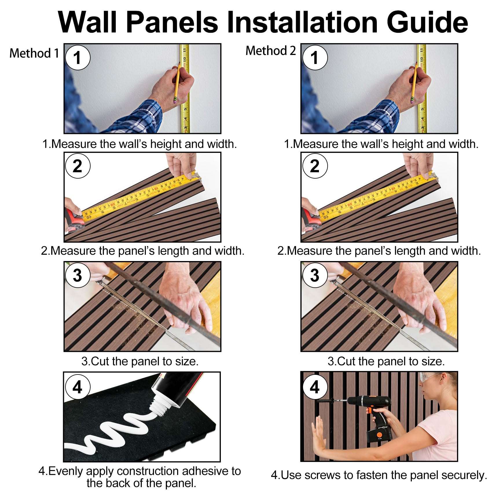 Fivaz 4 Pcs 94″ × 11″ Wood Panels for Wall, Soundproof Wood Slat Wall Paneling, Stylish Decor Acoustic Wall Panels for Wall and Ceiling, Odor-Free & Easy to Install, Dark Walnut