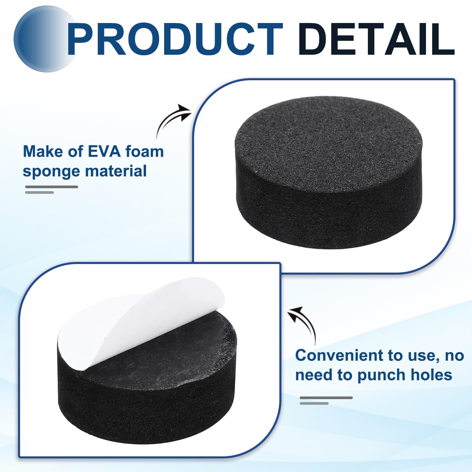 MECCANIXITY 8 Pcs Single Sided Speaker Isolation Feet Pads, 25mmx10mm Non Slip Foam Shock Absorption Base Pad Amplifier Stand Feet Mat for Speaker HiFi Home Theater Sound System, Black