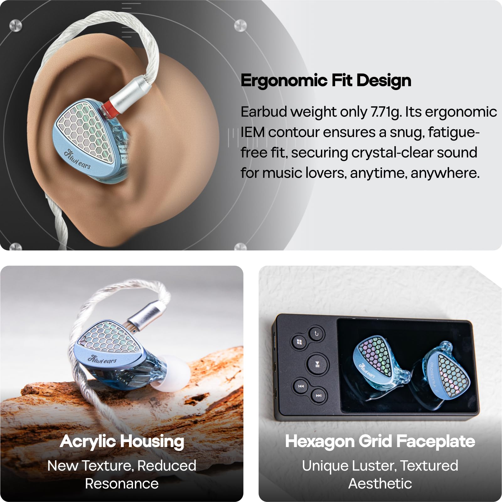 Linsoul Kiwi Ears Orchestra II 10BA Professional HiFi Wired IEM Earbuds