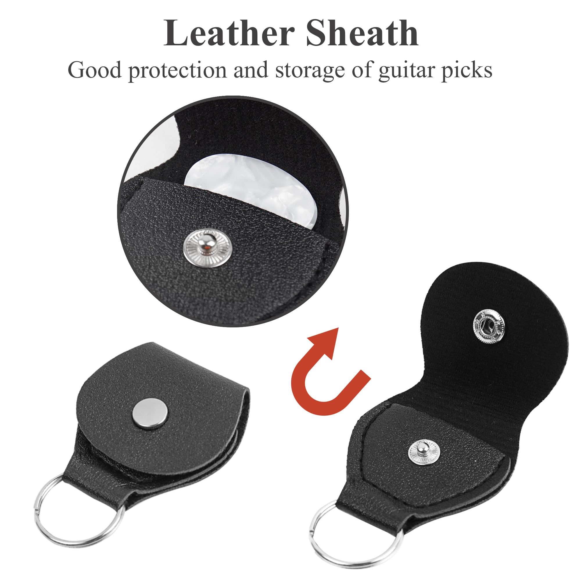 LIZIMANDU Adjustable Guitar Strap Includes 2 Strap Locks & 2 Matching Picks & 1 Picks Holder & 1 leather Strap Button(1-Printed Crystal)