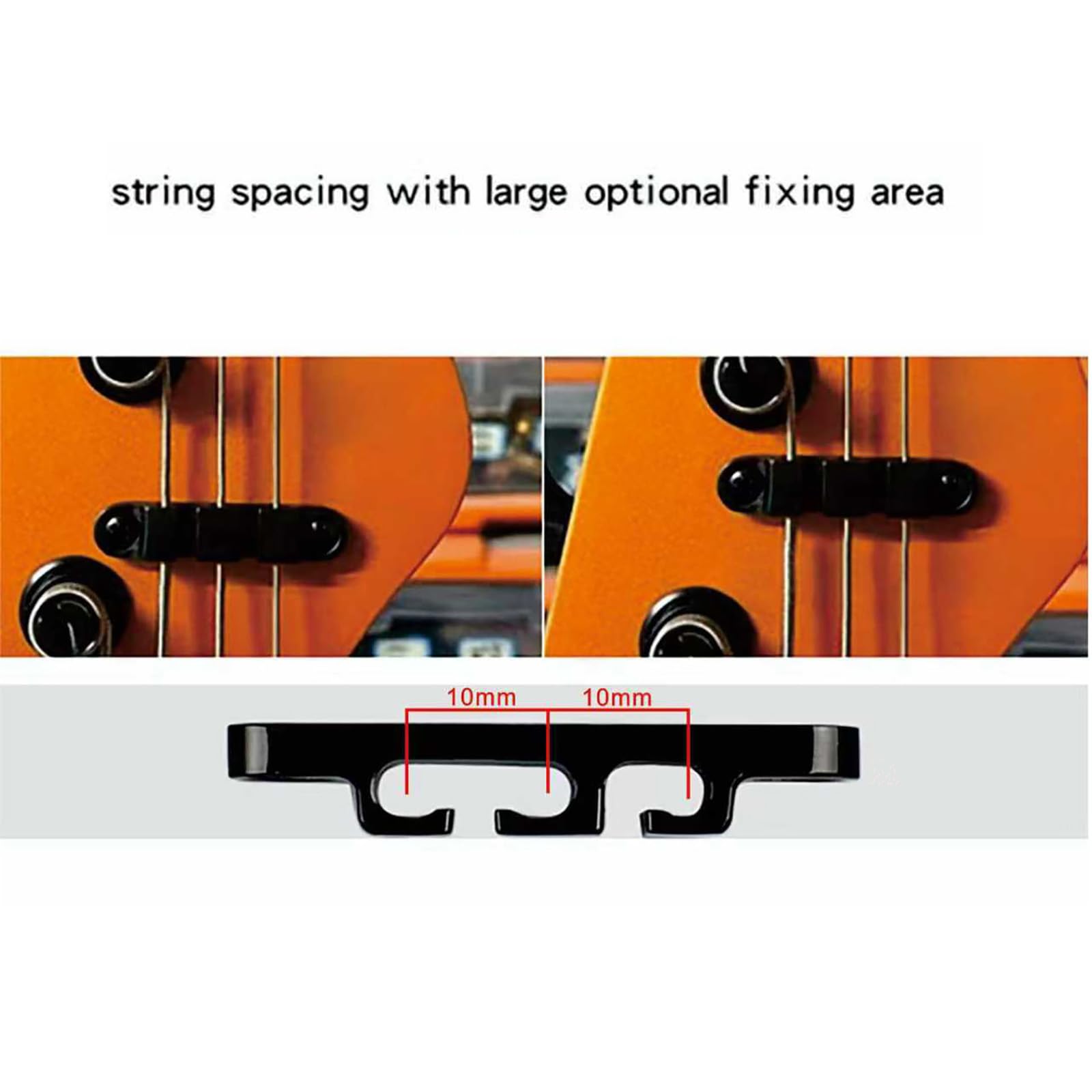 OVSAL Gold String Retainer Bass Head 3 String Retainer Bass Guitar String Tree Bass String Guide with Mounting Screws