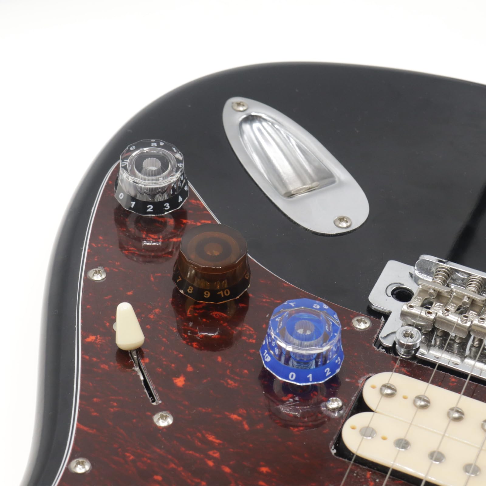 CashBeat 4 Pack Lampshade Guitar Speed Knobs, Clear Blue 18 Spline LP SG