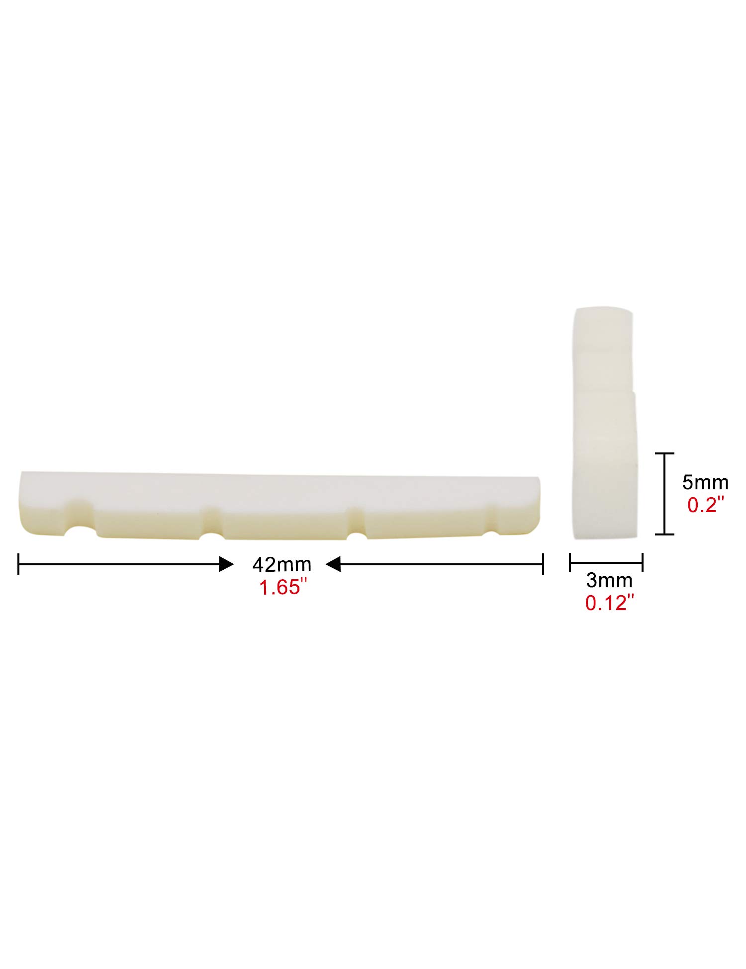 Metallor Cattle Bone Bass Nut 4 String Pre-Slotted Top Nut 42mm x 5mm x 3mm