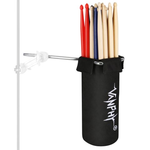 Drumstick Bag Holder Drum Stick Holder Mallets Up to 14 Pairs of Drumsticks with Metal Extension Connecting Rod and Alloy Ashtray for Storing Drum Sticks Brushes or Other Small Accessories（no Clamp）