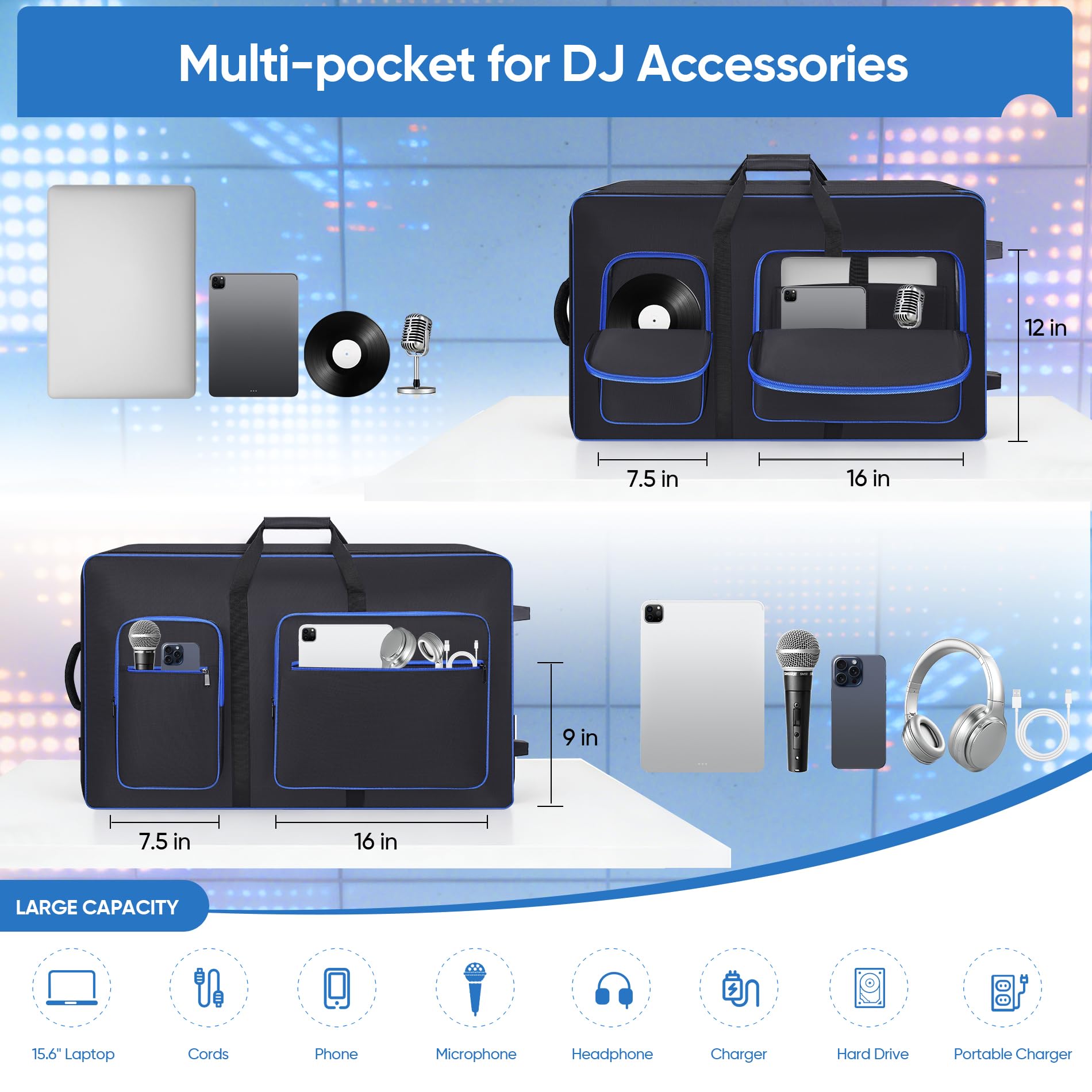 Aleemin DJ Controller Case with Wheels Compatible with XDJ-AZ