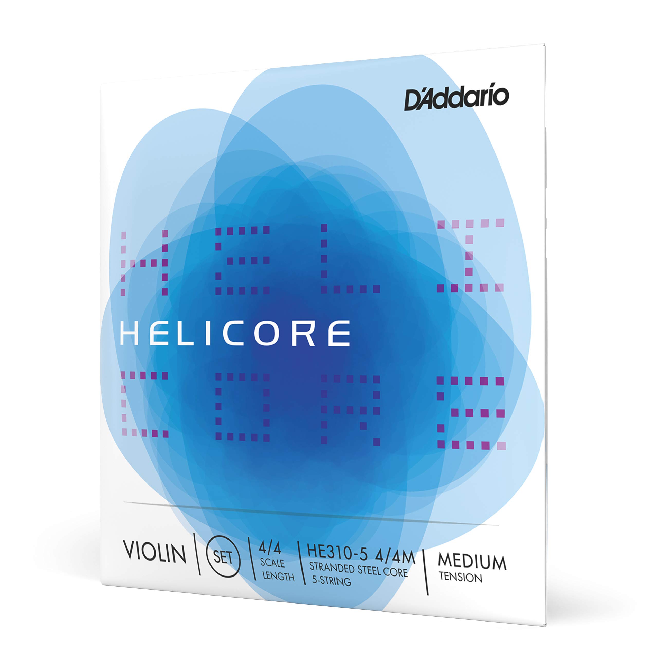 D’Addario HE310-5 4/4M Helicore Violin 5-String Set, 4/4 Scale, Medium Tension