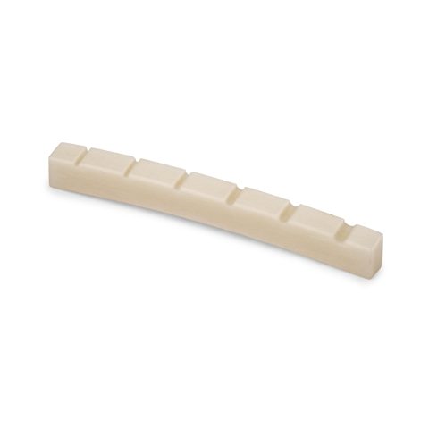 StewMac Slotted Unbleached Bone Nut for Electric Guitar, 7-1/4″ Radius