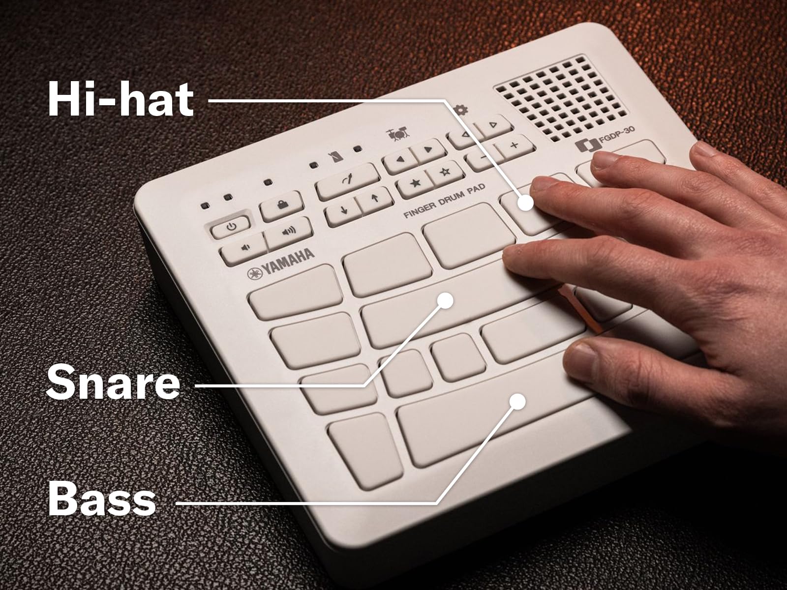 Yamaha FGDP-30 Finger Drum Pad ? Compact Electronic Drum Pad with Built-In Sounds, USB