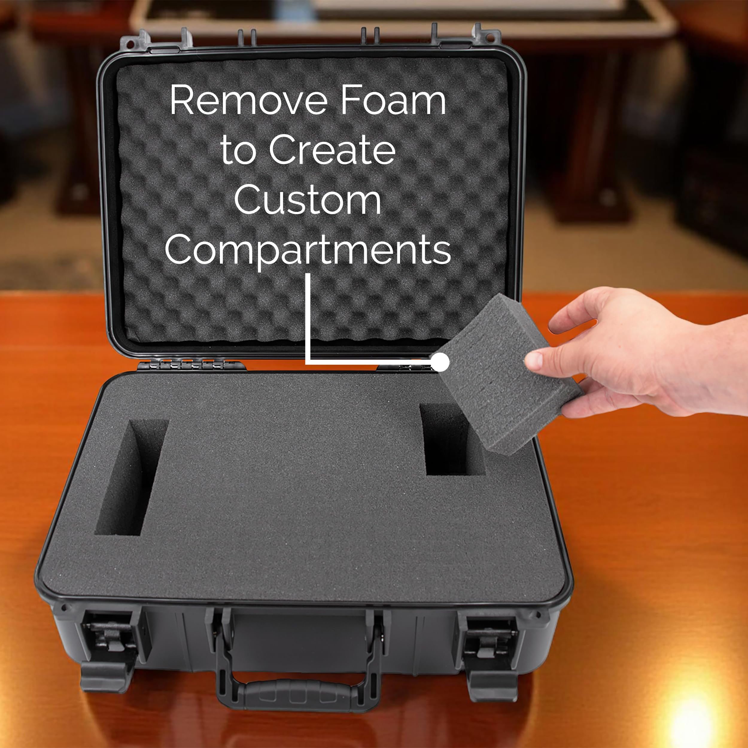 CASEMATIX Hard Travel Case Compatible with Allen & Heath CQ-18T Digital Mixer and CQ-12T With Customizable Foam Interior & Protective Padded Carrying Case For Mixers