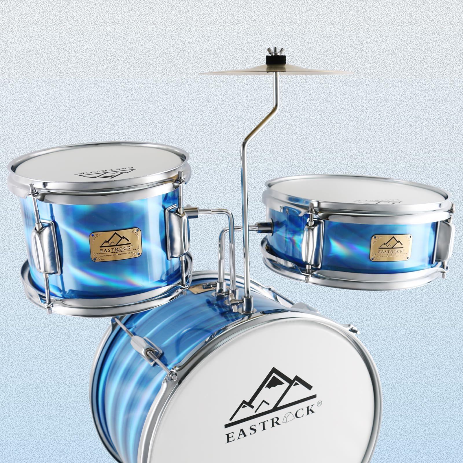 EASTROCK 3 Piece 14” Junior Drum sets for Drummer,Flash Blue