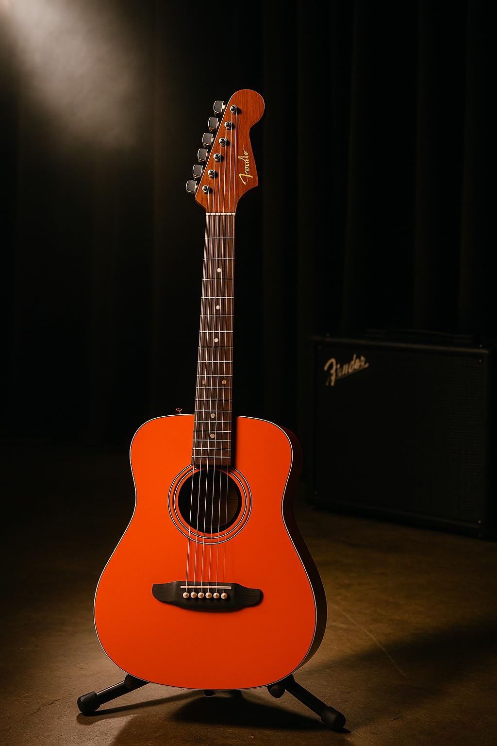 Fender 0974101140 California Standard Redondo Mini with Bag, Spruce Top, Fiesta Red
