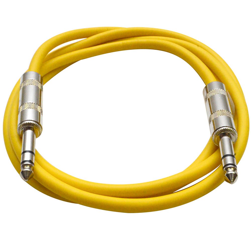 Seismic Audio – SATRX-F6-6 Pack of Yellow 6′ 1/4″ TRS to 1/4″ TRS Patch Cables