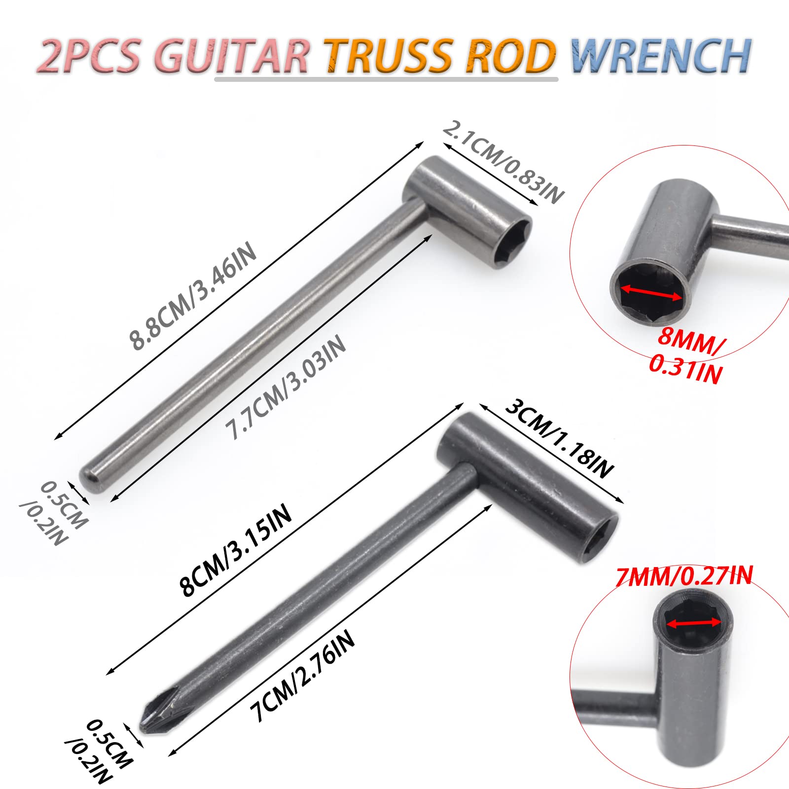 Cheerock 13-Piece Guitar Ball End Allen Wrench Set with Truss Rod Wrench