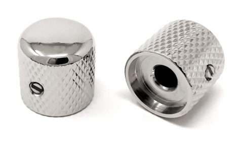 Vintage Forge Nickel Metal Dome Knobs for Fender Telecaster Guitar and Precision P-Bass (Set of 2) 1/4 Inch Solid Shaft DK50US-NK