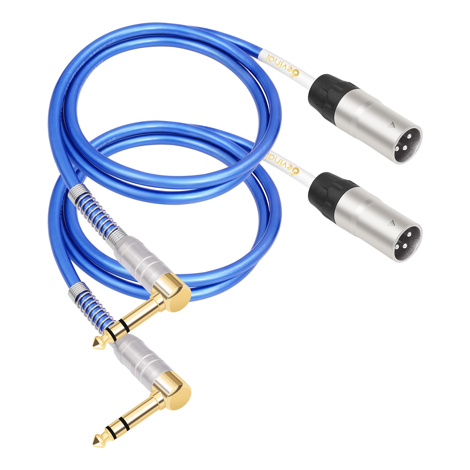 Devinal HiFi XLR Male to Right Angle 1/4 inch TRS Cable