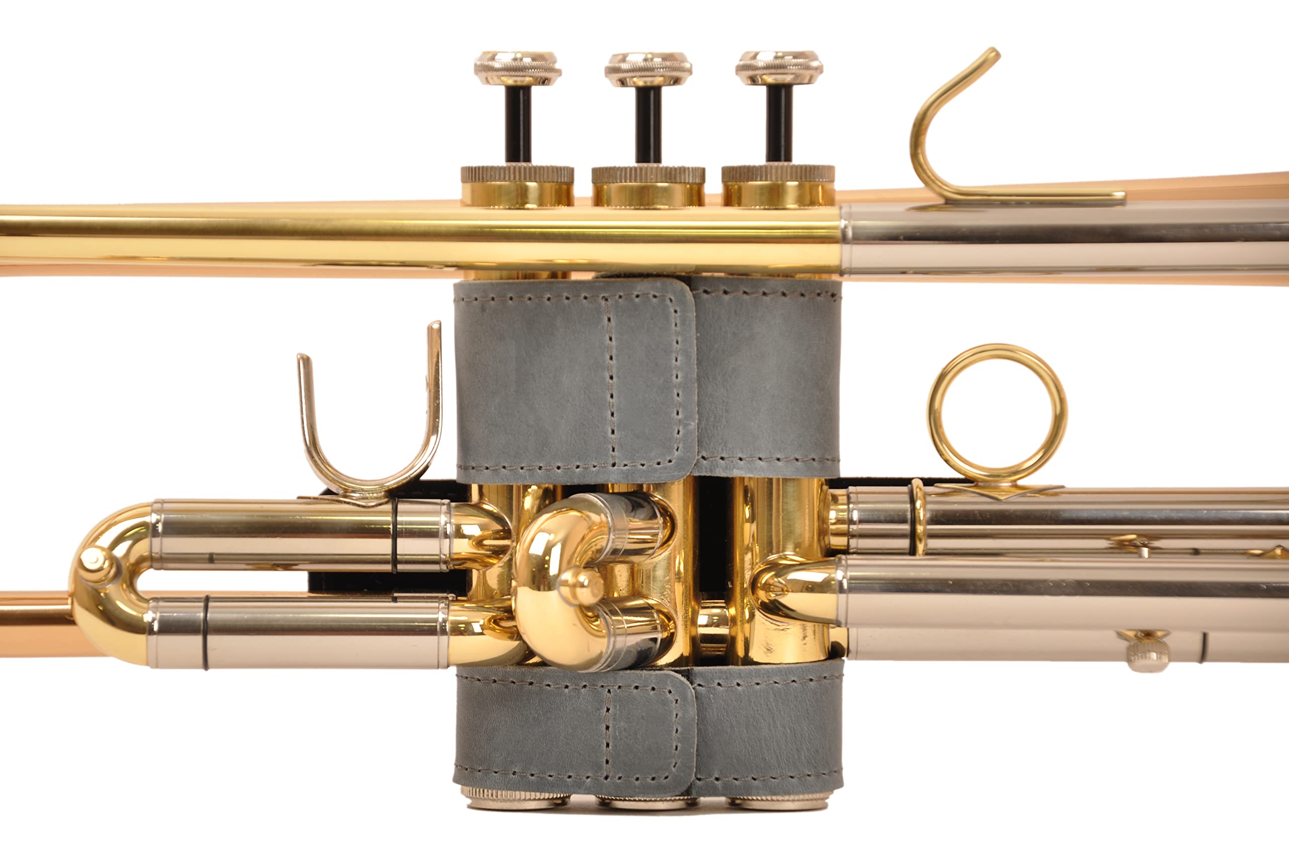 Trumpet Valve Guard Genuine Leather of protection and comfort (Guard, Blue)