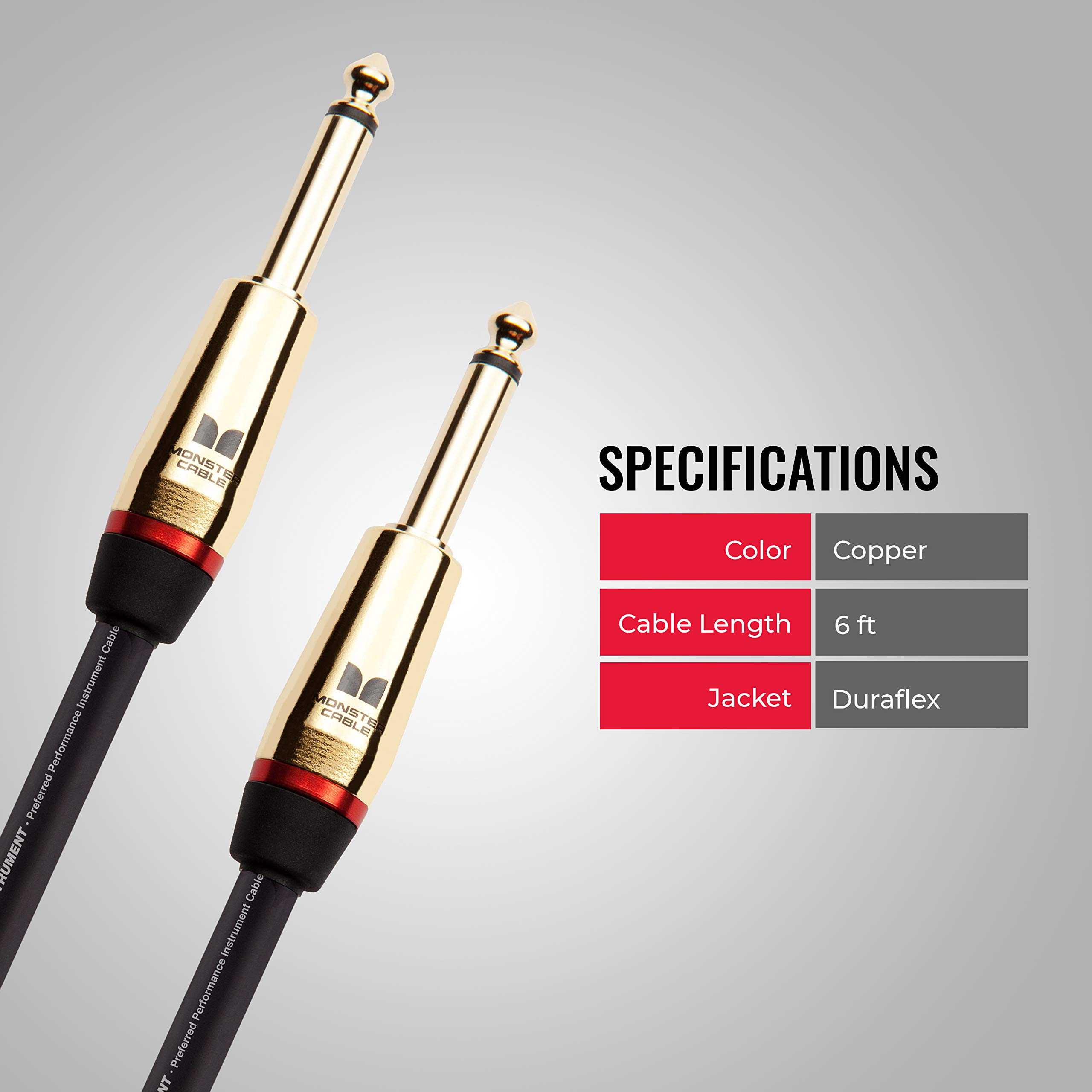 Monster MROCK2W6 6 Ft Prolink Rock Instrument Cable – Straight to Straight