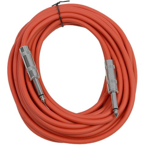 Seismic Audio – SASTSX-25 – 25 Foot TS 1/4″ Guitar, Instrument, or Patch Cable Red