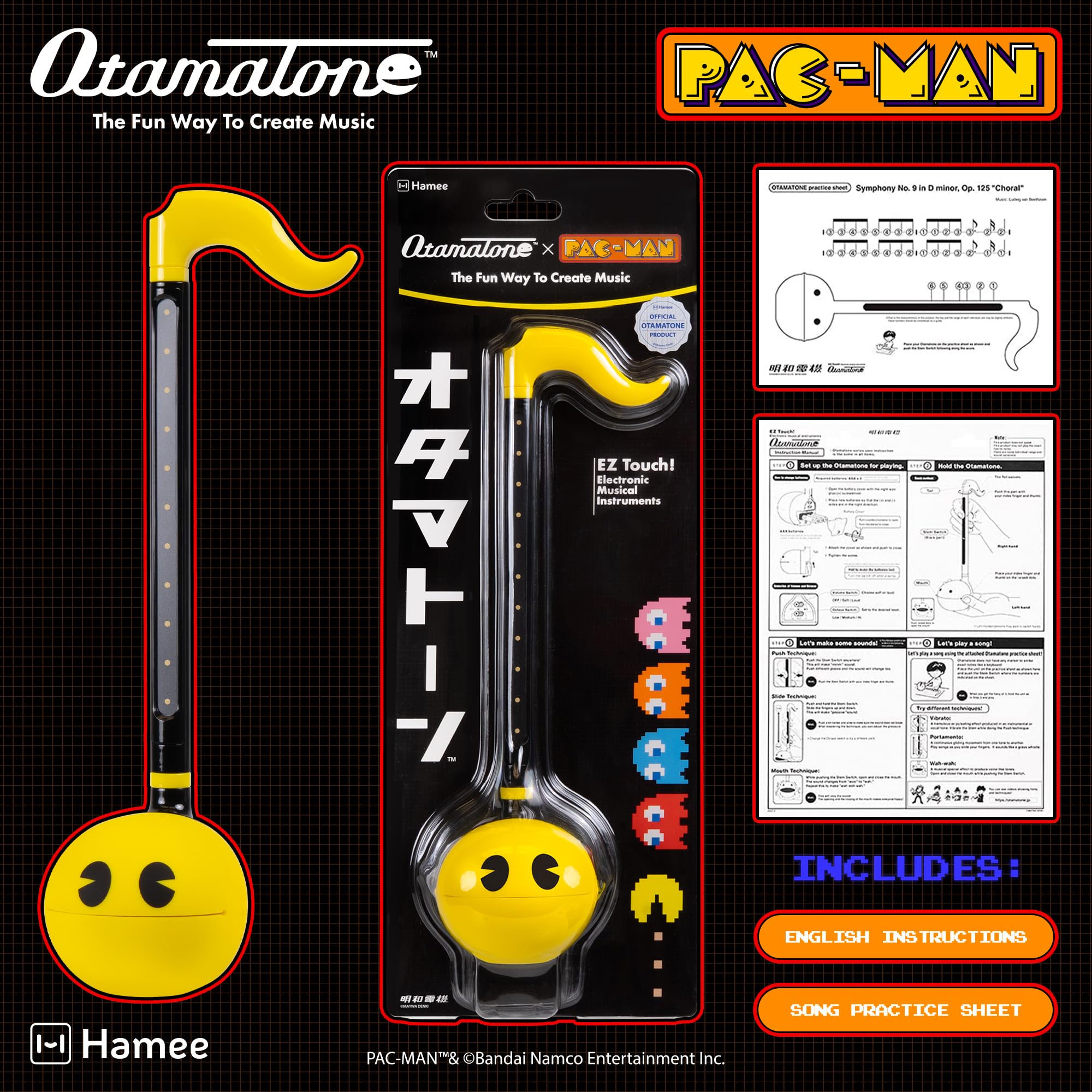 Otamatone PAC-MAN Japanese Electronic Synthesizer Musical Instrument Toy
