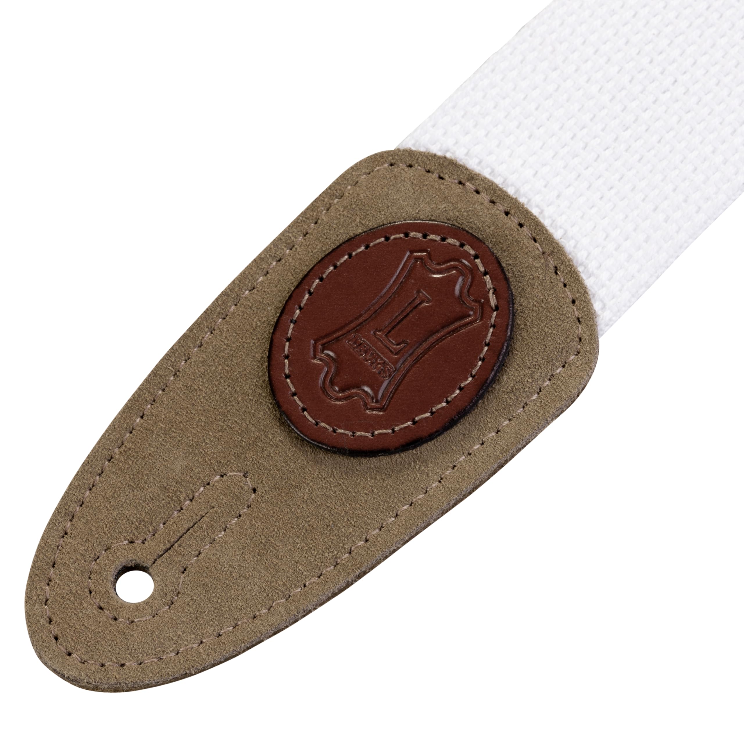 Levy’s Leathers Signature Cotton Series 2″ Guitar Strap with Tri-Glide Adjustment, White (MSSC8-WHT)