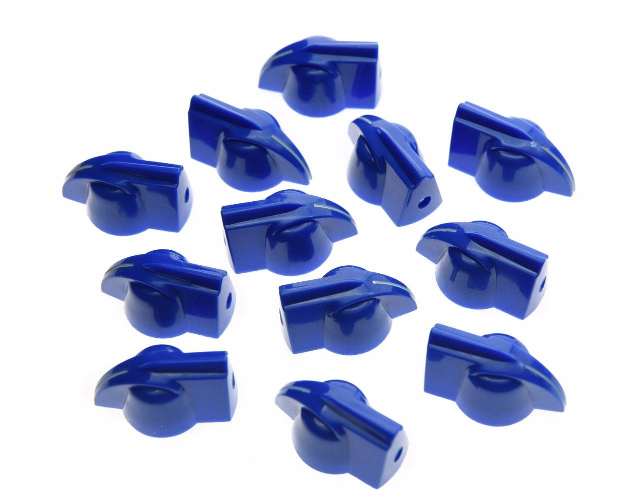 Dopro Pack of 12 Raised Vintage set screw Guitar AMP Chicken Head/Effect pointer Knob Blue
