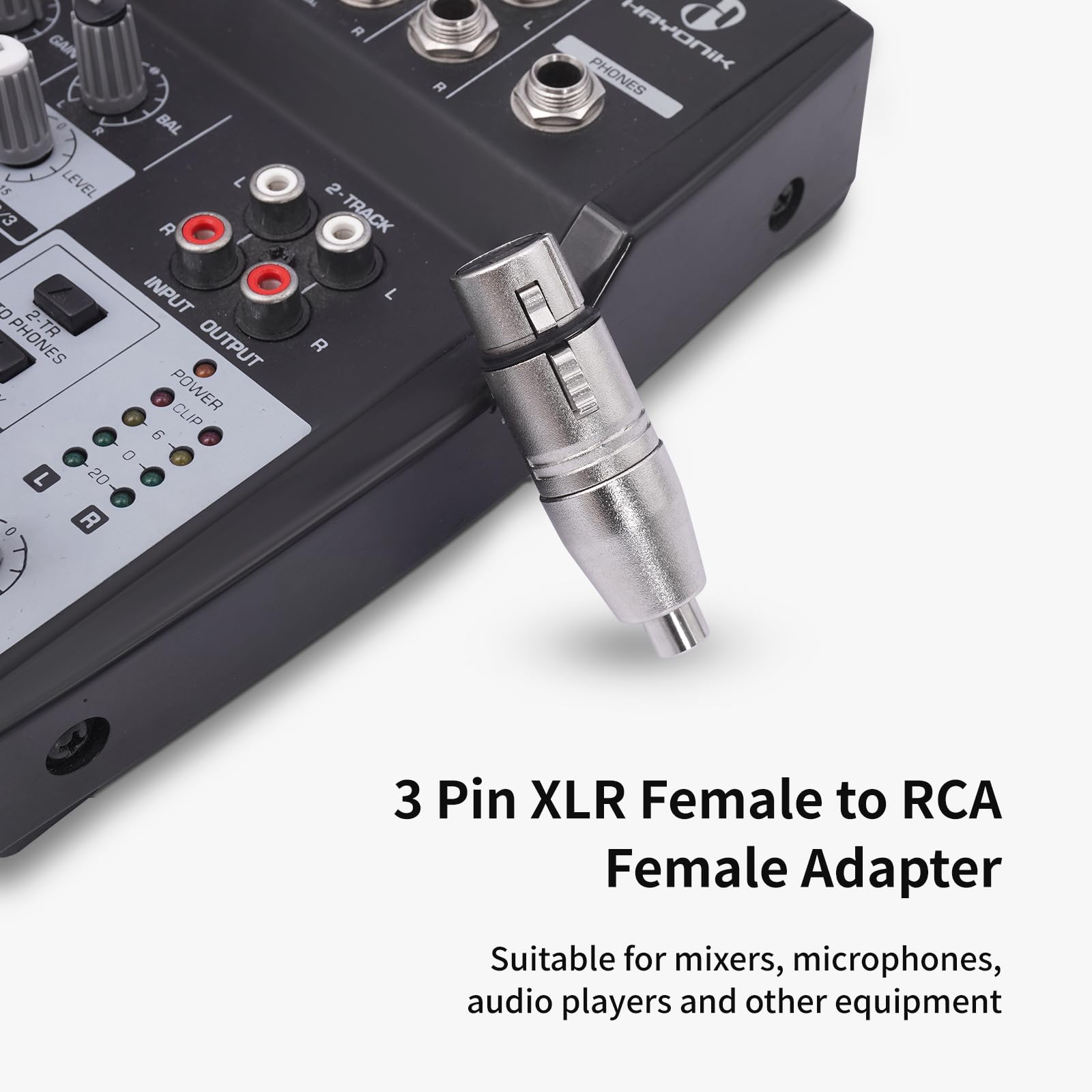 DETAME 3 Pack RCA Female to 3Pin XLR Adapter,Converter Gender Changer Audio Coupler Connector,XLR to RCA Adapter for Mixer Amplifier