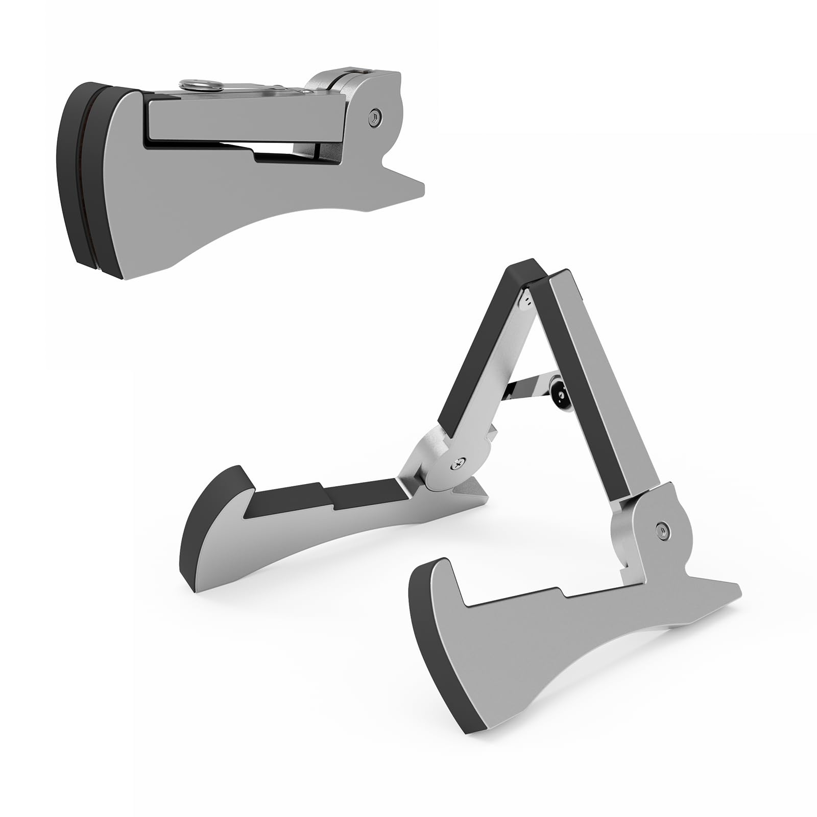 DIDA Portable Travel Guitar Stand, Lightweight Stable A- Frame Plastic Guitar Stand Holder for Acoustic, Electric Guitars, Ukulele, Foldable Guitar Stand Floor, Single Guitar Holder (Silver)