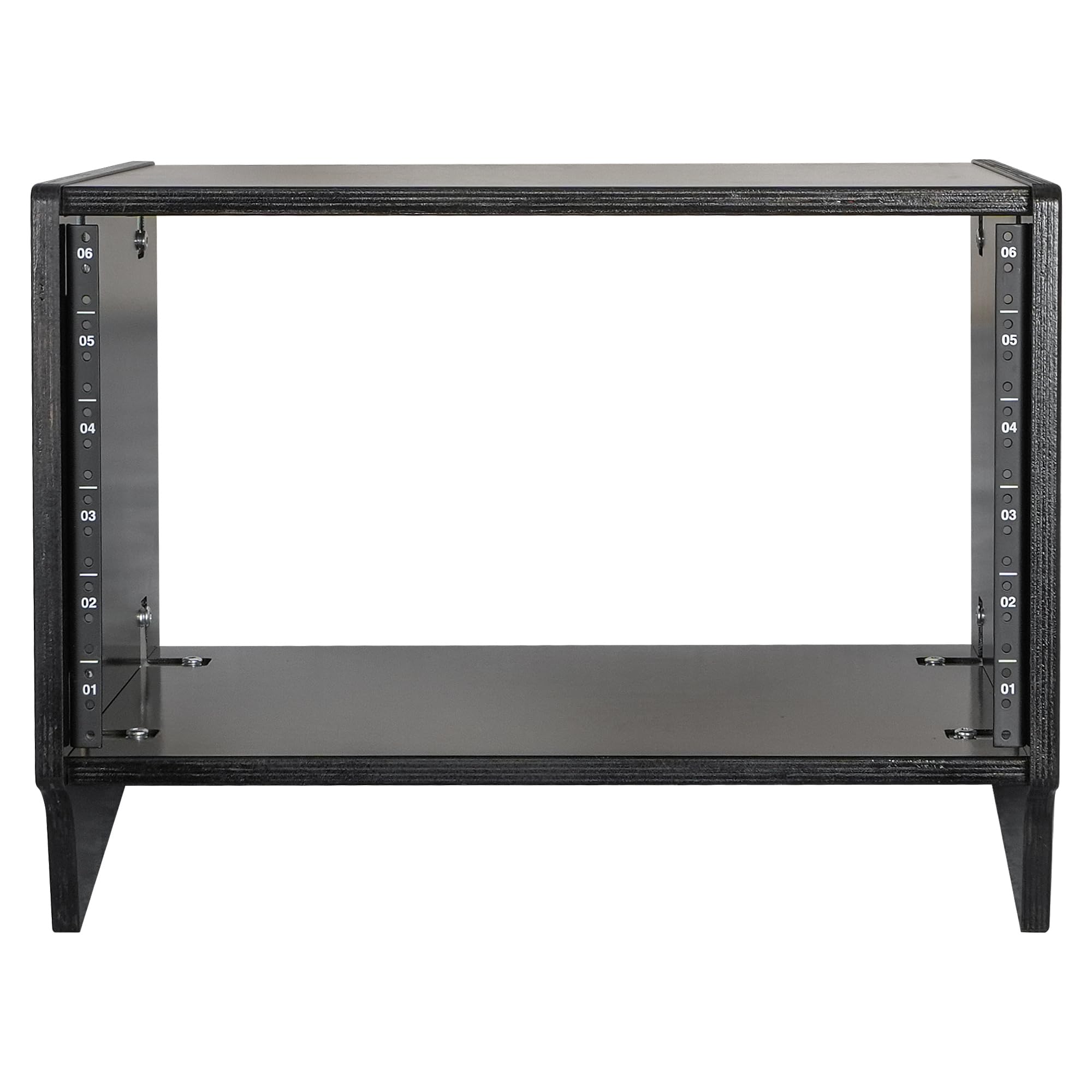 Sound Town DIY 6U Slanted Desktop Turret Studio Rack for Home Studio and Recording Room, Baltic Birch Plywood, Black Espresso (SDRK-6SLD)