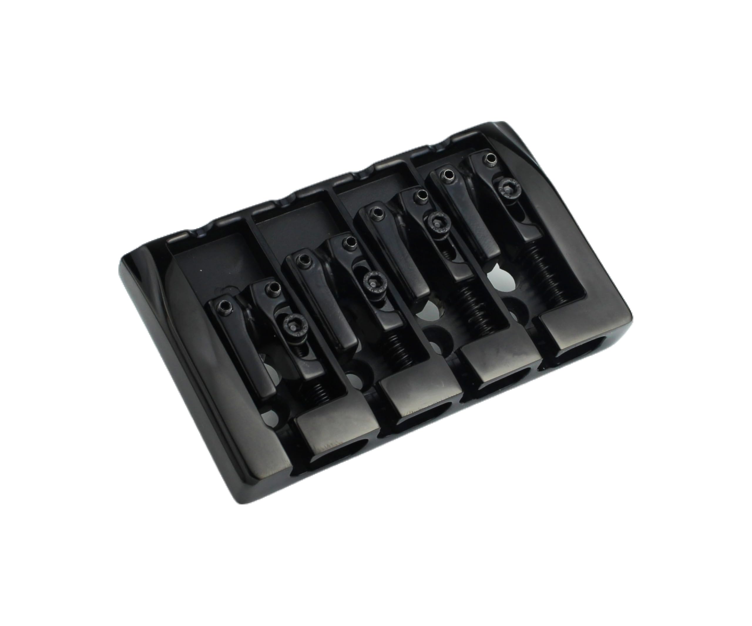 Guyker Bass Guitar Bridge, 4 String Fixed Bridges String Space 19mm Replacement for Jazz Bass or Precision Instruments (GB404, Black)