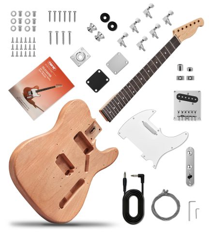 Tostar DIY Electric Guitar Kit, Solderless, Multi Sanded Polished Body, TL