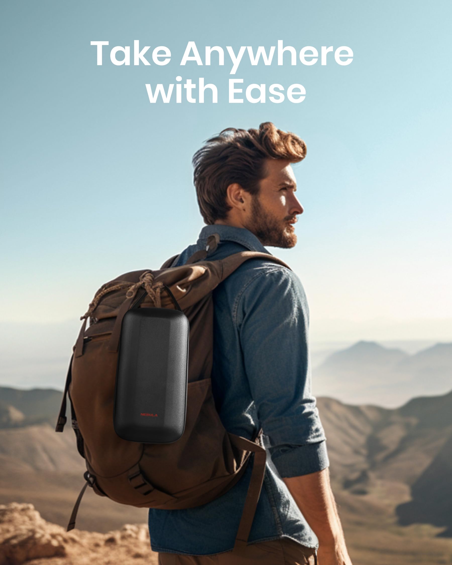 NEBULA Capsule 3 Official All-in-One Travel Case(not for Capsule 3 Laser), Customized for Capsule 3, Adapter, Remote Control, Cables and Stand, Waterproof and Protective Polyester.
