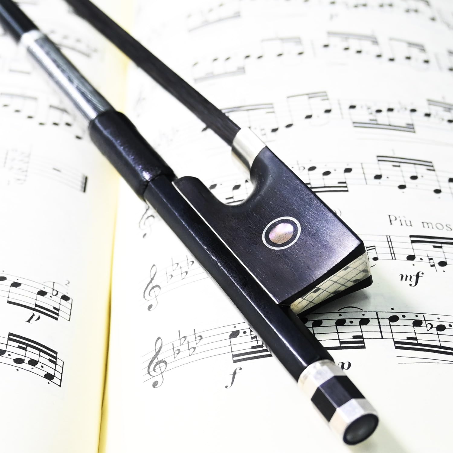 Carbon Fiber Violin Bow 3/4 Size VINGOBOW 100VB 69 cm Three Quarters for Advanced Student Straight Parisian Eyes Ebony Frog Unbleached Mongolian Black Horse Hair Powerful and Wild Tone Smooth Screw