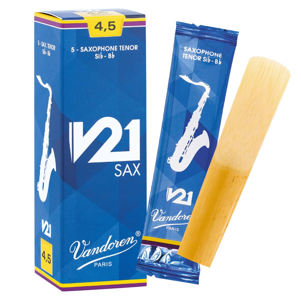 Vandoren SR8245 Tenor Saxophone V21 Reeds Strength 4.5; Box of 5