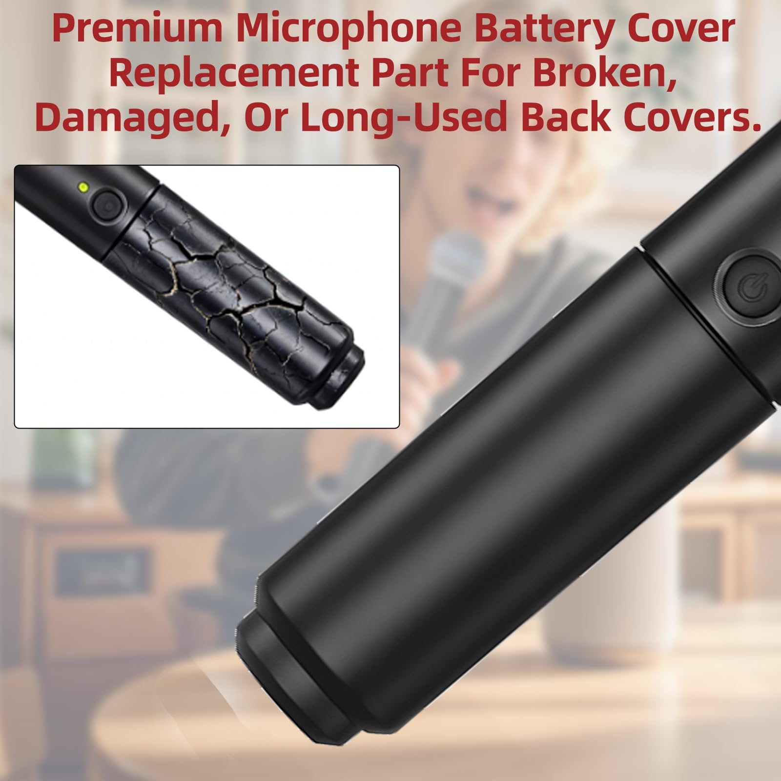 YIBEICO 2Pack Battery Cover Replacement for Shure BLX24/PG58,SM58,Beta58A