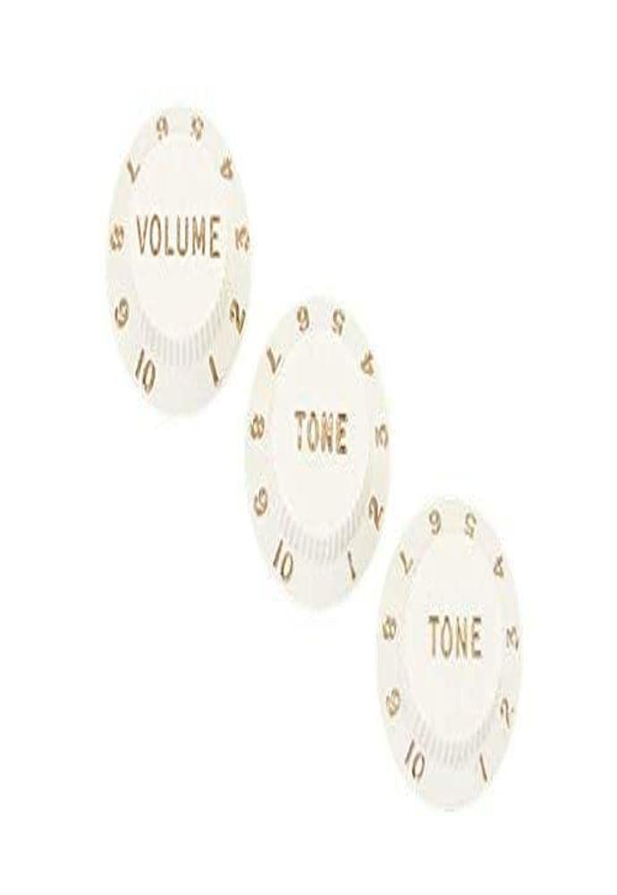 Fender 0056254049 Stratocaster Parchment Knobs – Volume, Tone, Tone (Set of 3)
