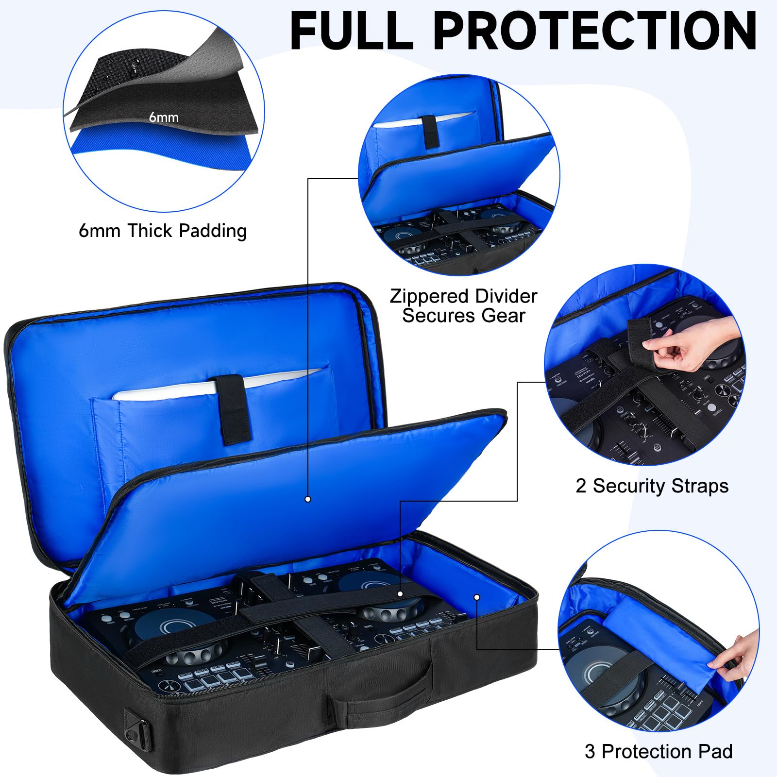 DJ Controller Case Compatible with Pioneer DDJ-FLX4/DDJ-REV1/DDJ-SB3/400