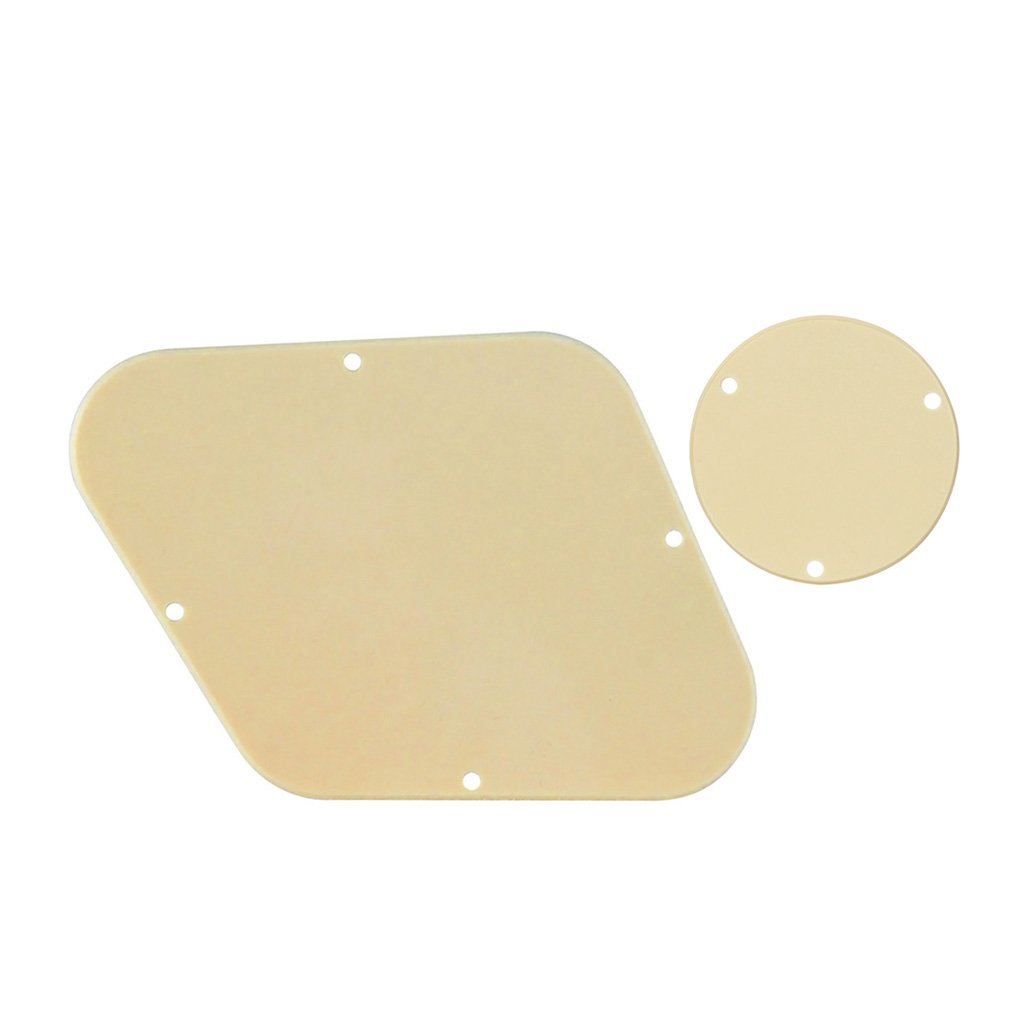 FLEOR 1Ply Cream Pickguard Back Plate Screws Set & Toggle Switch Plate(Cream) & Bracket Fit LP Style Guitar Pickguard Replacement
