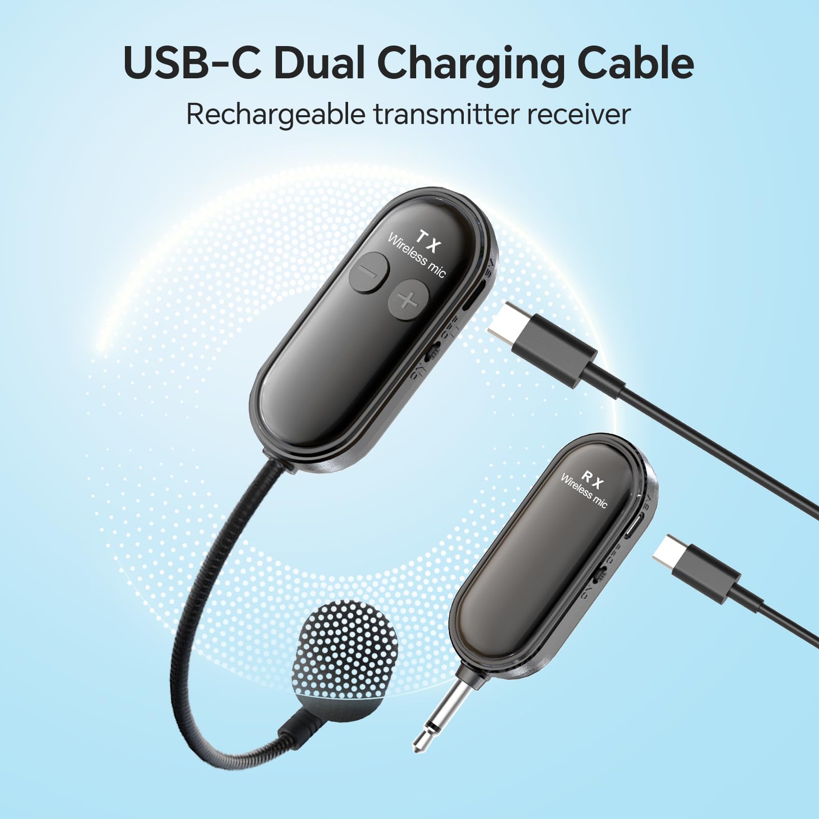 XIAOKOA Wireless Microphone Headset, 2.4G Head Microphones System